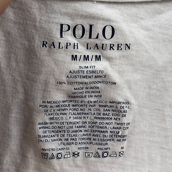 Polo Ralph Lauren Men T-Shirt Medium Slim Fit Crew Neck Casual White Tee Classic - Picture 3 of 8